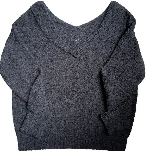 NWT HELLO NITE REVOLVE PLUSH V NECK SWEATER IN BLACK - Picture 1 of 13